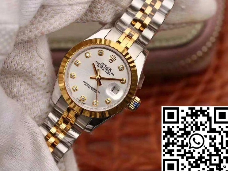 Dial 18K Gold Rolex Silver Datejust 28MM Lady 0215